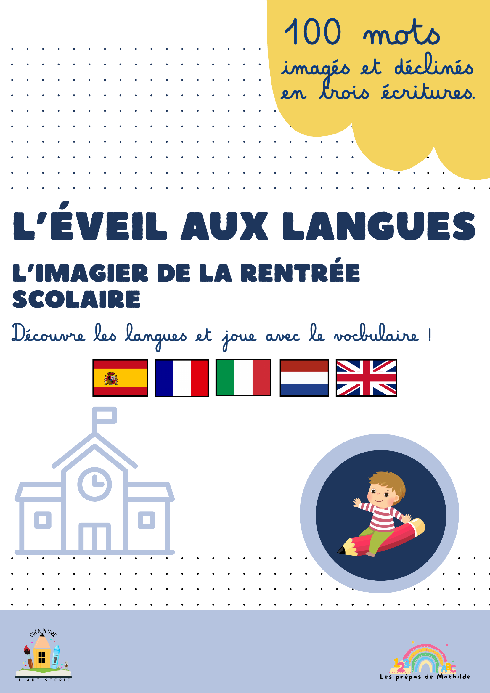 Le Pack Rentrée des Prépas de Mathilde : l'imagier de la rentrée, éveil aux langues